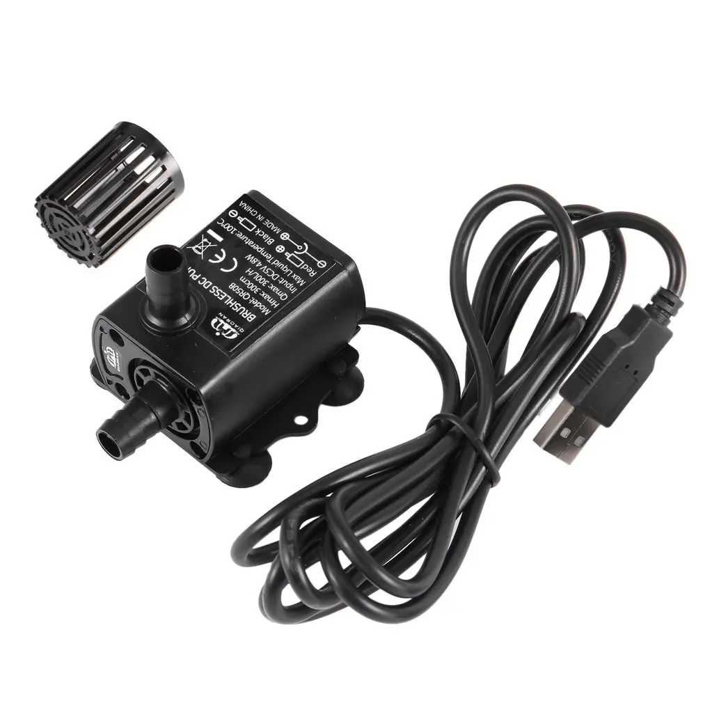 

2021New Ultra-quiet USB Mini Brushless DC Water Pump DC5V 4.8W 300L/H Lift 300cm Submersible Fountain Aquarium Circulating