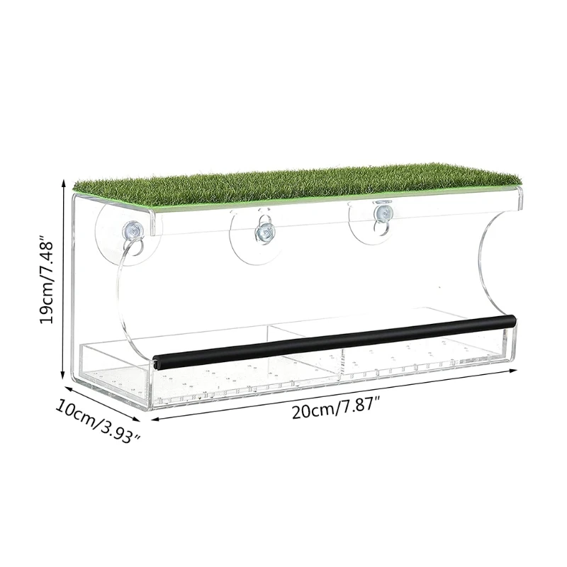 

Acrylic Window Bird Feeder with Suction Cups Bird Home Design Standing Perch