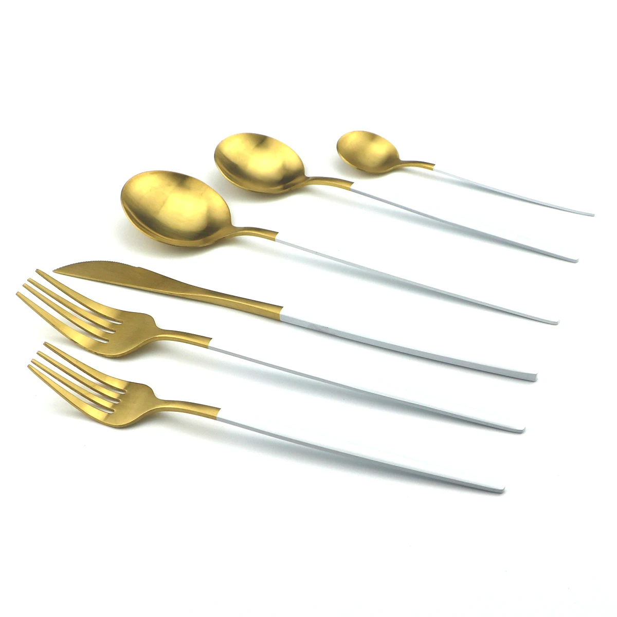 Набор посуды из 6 предметов белого золота столовая посуда нержавеющей стали ножи