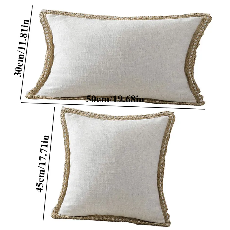 

Modern Linen Pillowcases Solid Color Household Pillowcases 30x50cm/45x45cm Nordic Style Living Room Decor Cushion Covers