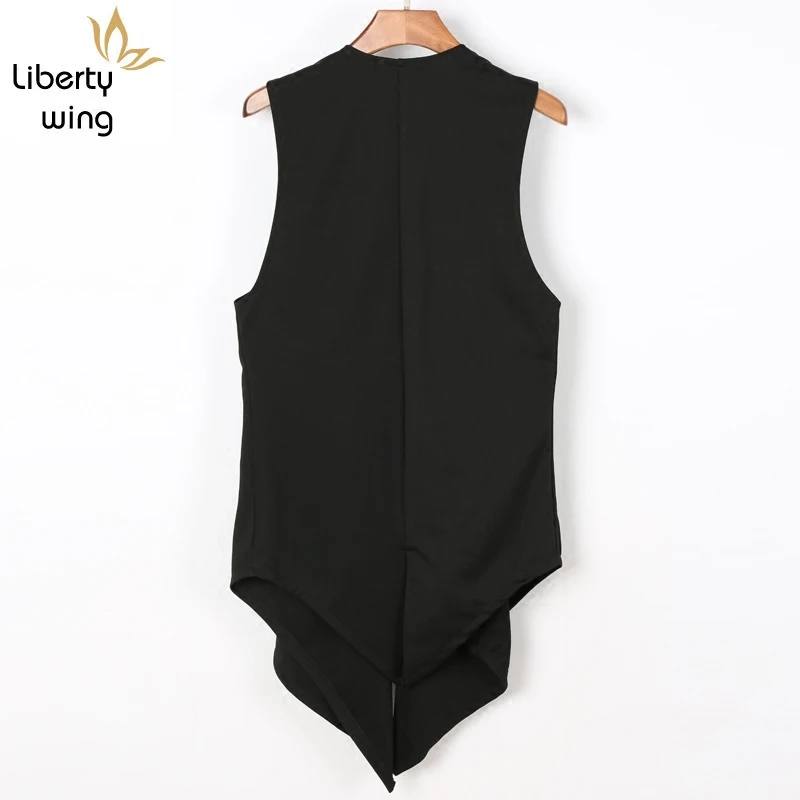 Мужские жилеты Сезон весна-осень Черный кардиган без рукавов куртка для