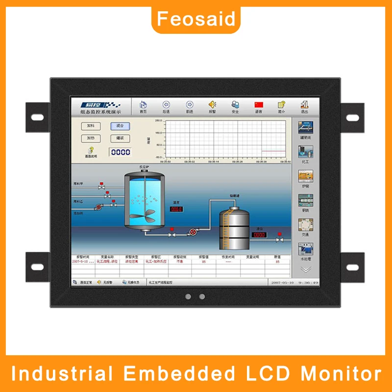 

Feosaid 8.4 inch industrial Computer Resistance Touch monitor 8" Automation equipment displays with VGA HDMI DVI input for PC