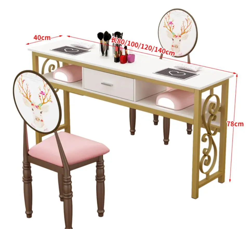 Set Economic Manicure Table Single Double Seat Chair Simple