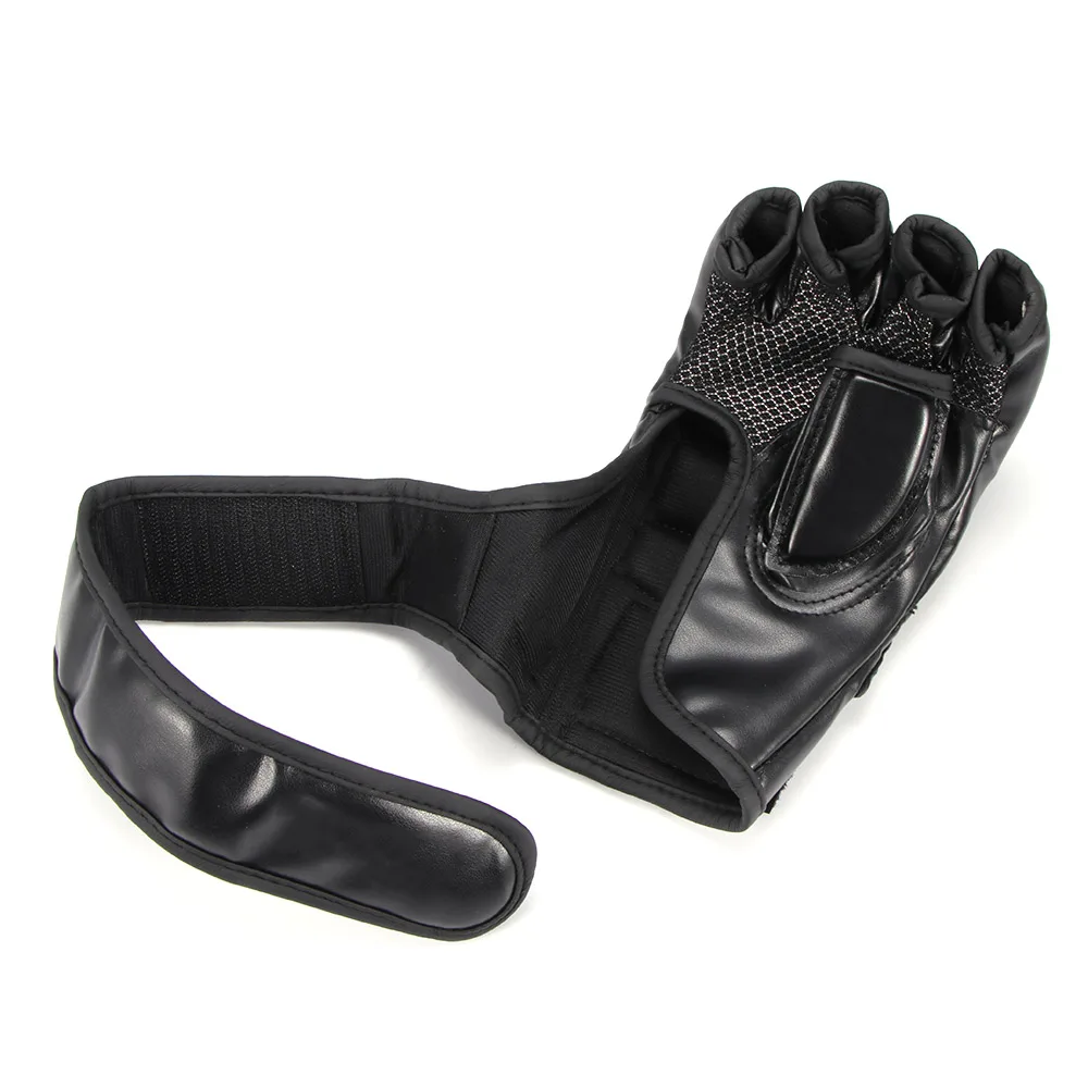 

Half Finger Boxing Gloves PU Leather MMA Fighting Kick Boxing Gloves Karate Muay Thai Training Workout Gloves Men
