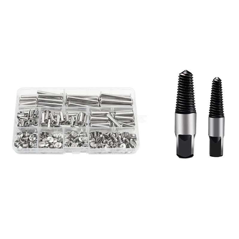 

Оригинальные винты Chicago, набор винтов в ассортименте (M5) и 2 винта для извлечения труб, клапанов, кранов, сломанных винтов, отверток