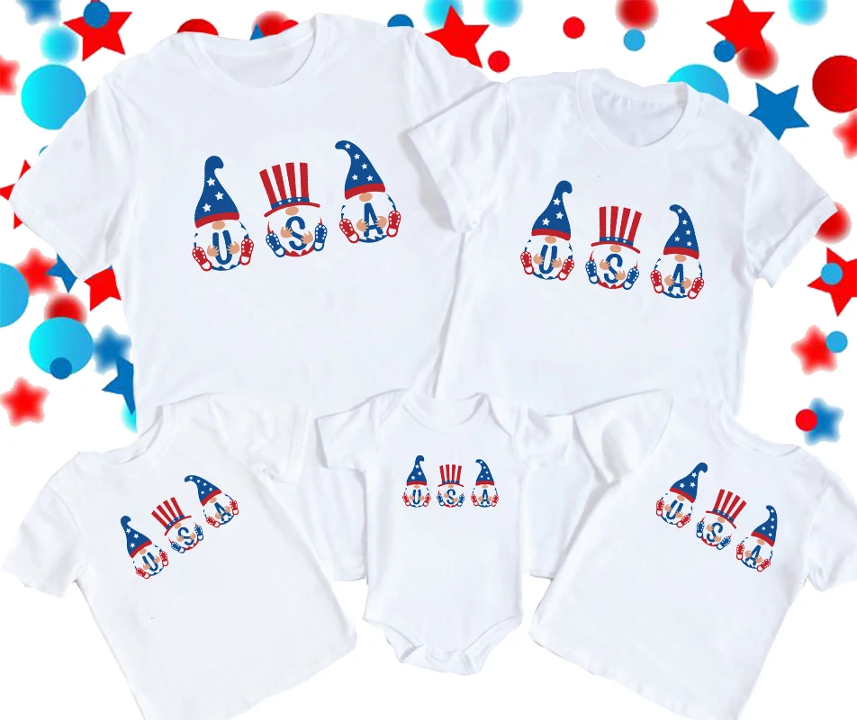 

American Independence Day Theme Family Shirt Matching Family outfits 4th Of July tops American Patriotic t-Shirt tees
