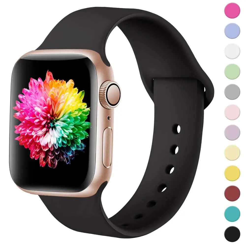 Спортивный силиконовый ремешок для Apple Watch 5 4 3 2 1 42 мм 38 correa 44 40 браслет iwatch series |