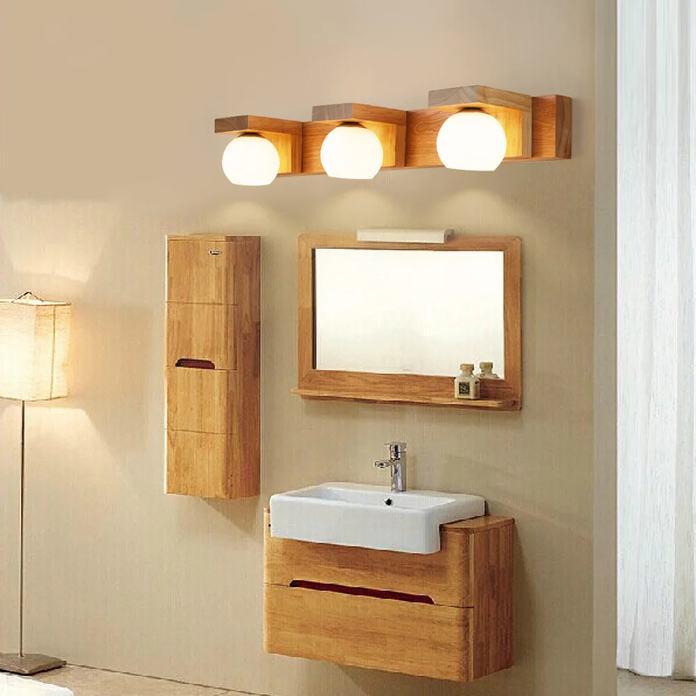 Современный японский зеркальный передний настенный светильник из цельного