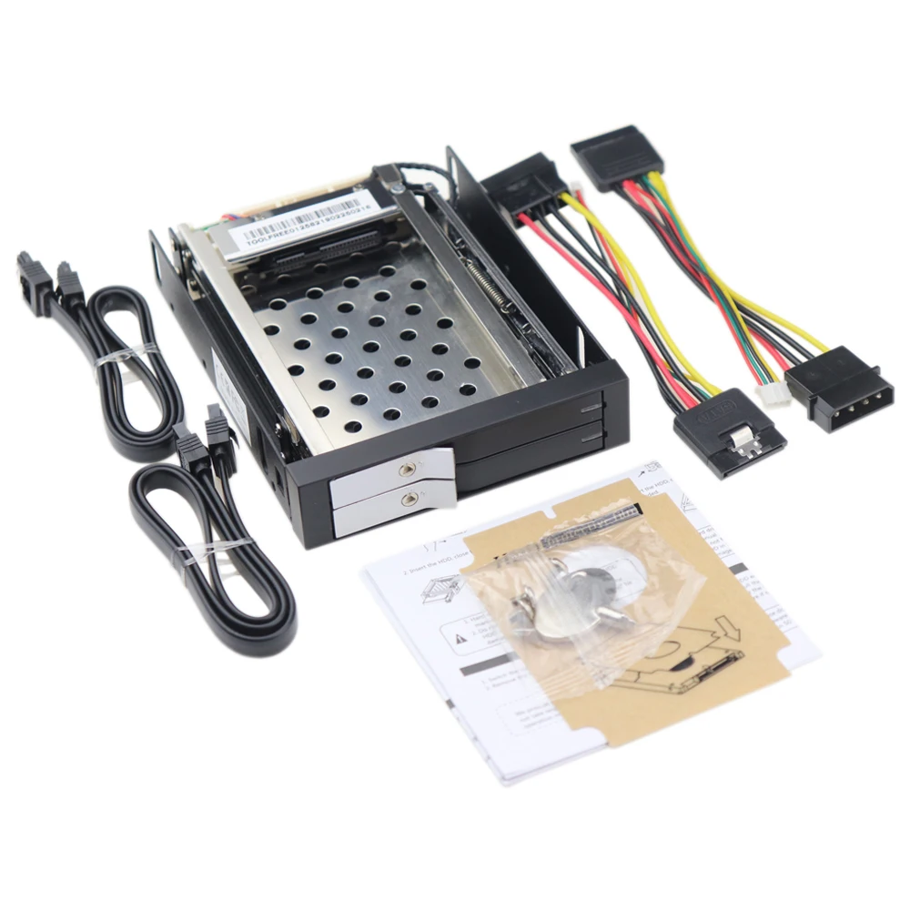 Zeadow Цельнометаллический корпус с 2 отсеками 5 дюйма SATA HDD SSD мобильный силовыми