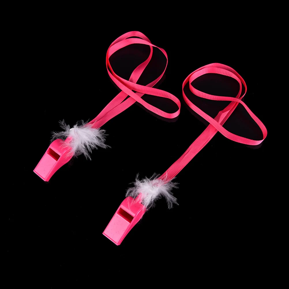 

1PC Hen Party Night Pink White Feather Whistles Wedding Bride toys plastic whistles Favor Wedding Party Supplies