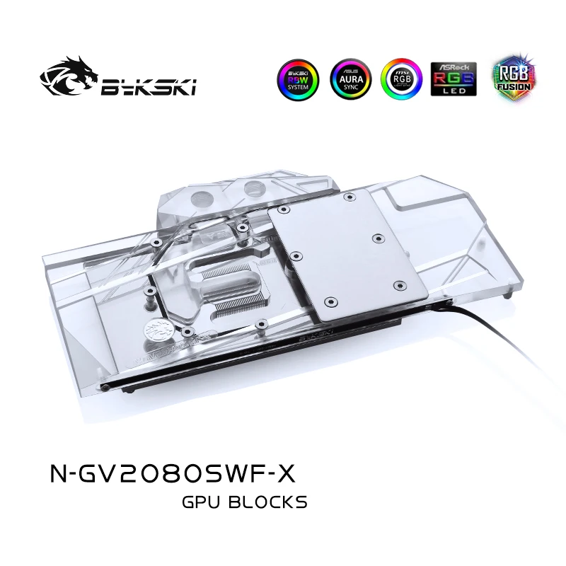 

Водоблок Bykski для GIGABYTE RTX2080 WINDFORCE OC 8G / RTX2070 игровой OC 8G/медный блок/3-контактный 5 в A-RGB/4-контактный 12 в RGB