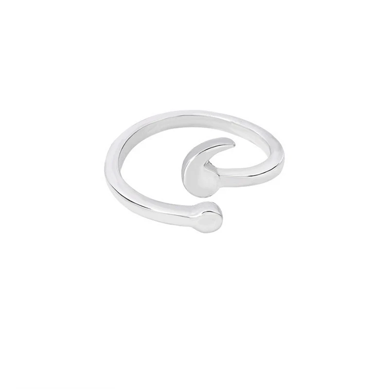 Очаровательное кольцо с полукруглой полосой кольца из сплава для женщин Простые