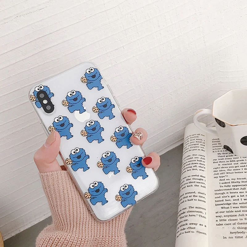 Прозрачный мультяшный чехол для IPhone x 7 8 XR XS Max Fashion 6 6s Plus Защитная крышка Popsocket