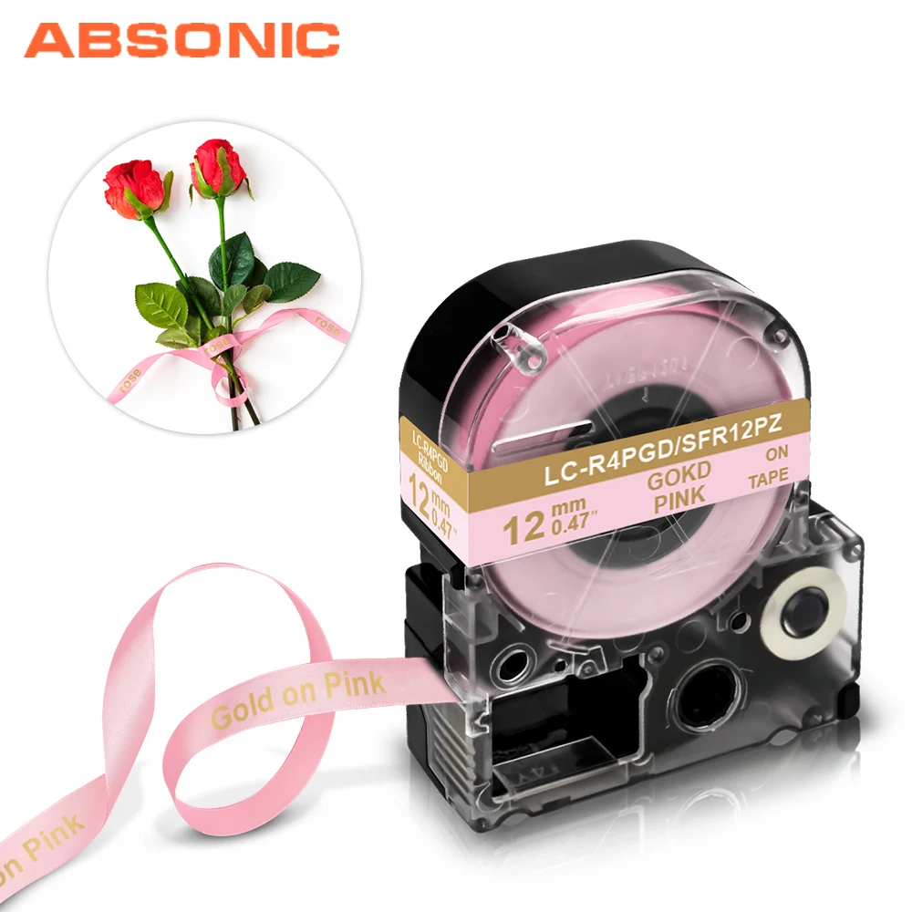 

Атласная лента 12 мм для Epson SFR12PK SFR12SZ SFR12ZK SFR12PZ SFR12RZ SFR12GZ SFR12KZ, совместима с Epson LW-300 LW-400