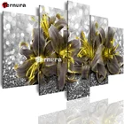 5D алмазная живопись, желтые цветы лилии, поделки, вышивка крестиком, полная выкладка, стразы, бриллианты, 5 шт.