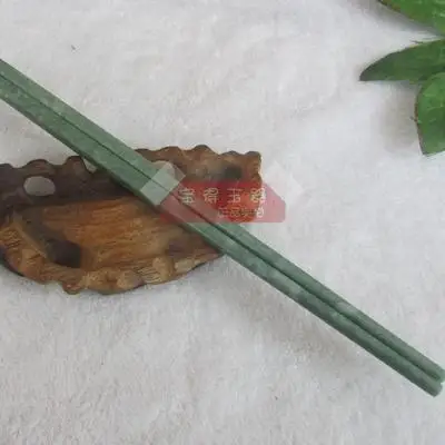

Exquisite natural deep green jade chopsticks
