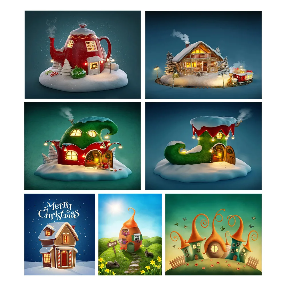 

Алмазная 5D картина «сделай сам», мультяшный дом ручной работы, полная вышивка Стразы, алмазная Вышивка крестиком, Праздничные рождественск...