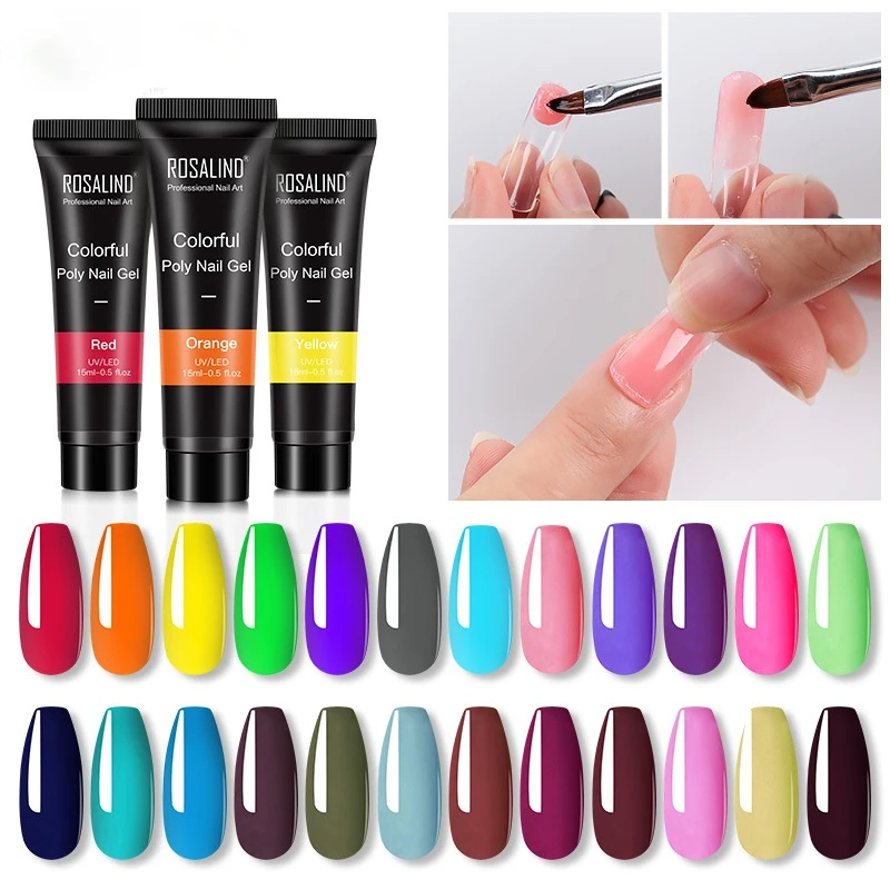 

Новый цветной Хрустальный гель для наращивания ногтей для нейл-арта маникюрный акриловый гель лак Гибридный полиуф-гель для наращивания