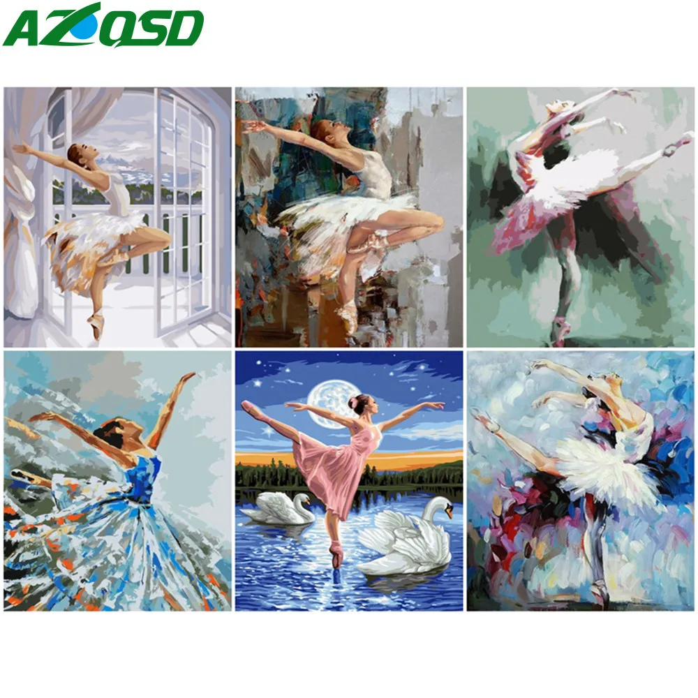 

Картина AZQSD Раскраска по номерам балетные костюмы для девочек ручная роспись современного искусства стены картина по номерам для взрослых ...