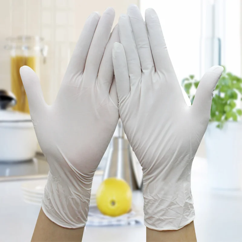 

100 Pieces / Box Of Disposable White Latex Gloves Laboratory Catering Housework Protection Food-Grade Gloves