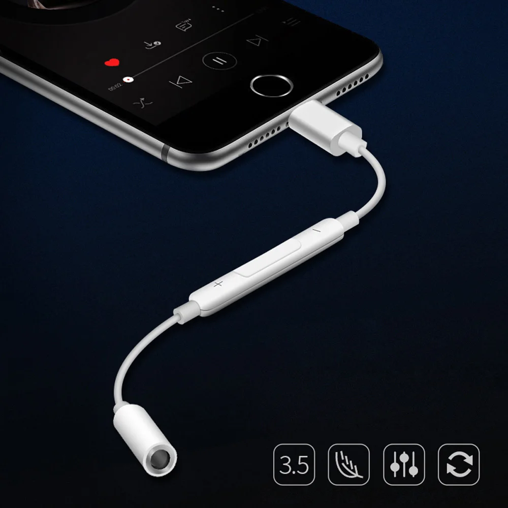 Bluetooth-адаптер Lightning до 3,5 мм разъем для наушников аудио разветвитель AUX вызова слушать музыку конвертер кабель для iPhone 7 8 X плюс