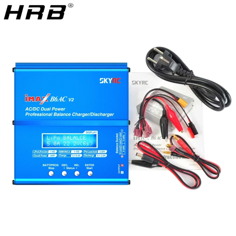 

Балансирующее зарядное устройство Skyrc iMAX B6AC V2 для аккумуляторов Lipo NiMH Dis, зарядное устройство для РУ деталей, зарядный Т-образный штекер XT60, к...