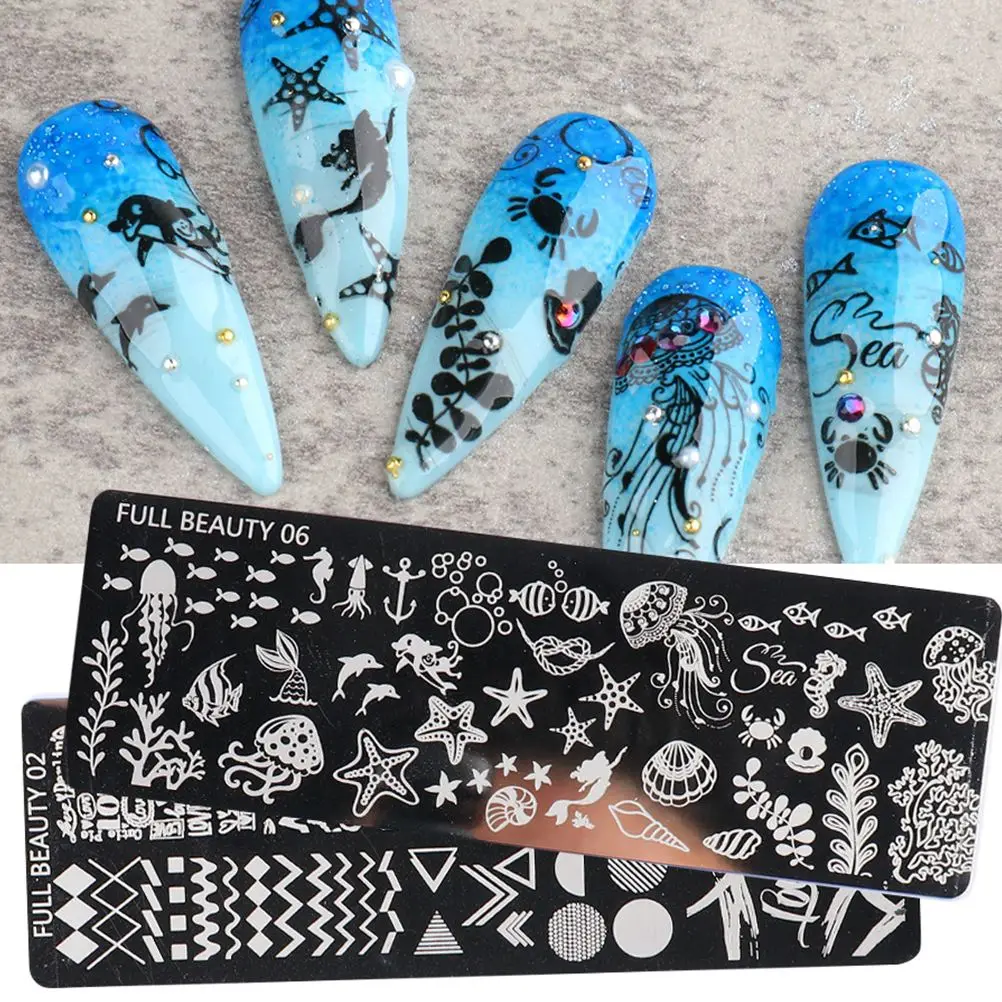 

6pcs Nail Stamping Templates Premium Various Nail Art Plates Nail Stamps Stencils for Lady Female
