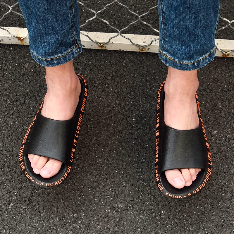 

Men Slippers Summer Beach Flip Flops Casual Shoes Men Soft Non-slip Indoor Bathroom Slippers Outdoor Women Slipper Size 36-47