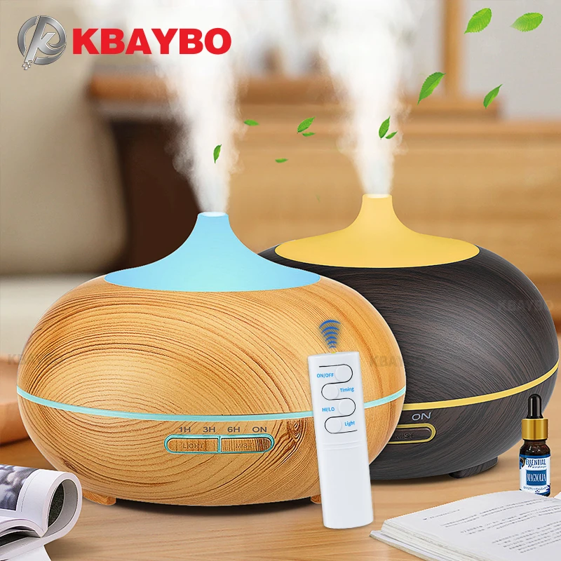 

KBAYBO 550ml USB Air Humidifier Aroma Diffuser remote control 7 Colors Changing LED Lights cool mist maker Air Purifier for Home