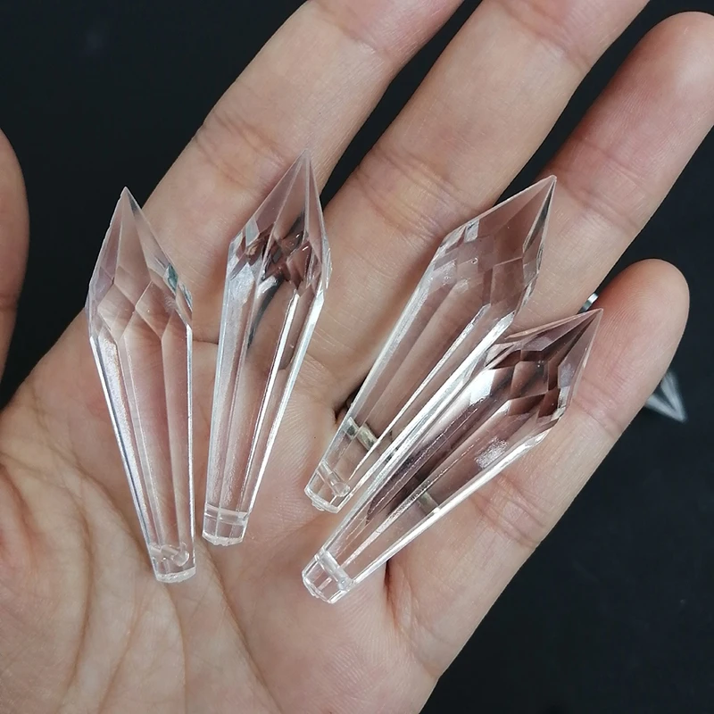 50Pcs/lot + Free Rings Clear 50mm Acrylic Drop Wedding Party Christmas Decoration Chandelier Curtain Hanging Prisms | Освещение