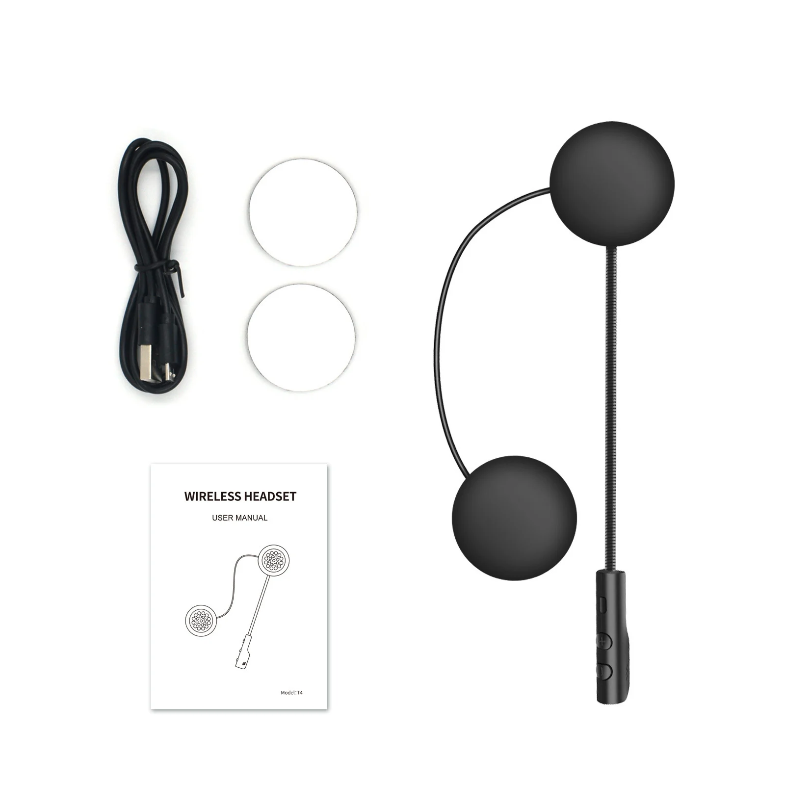 T4 Motorcycle Helmet Earphone Bluetooth-compatible 5.0 Wireless Headset Motorbike Stereo Headsets Equipment | Электроника