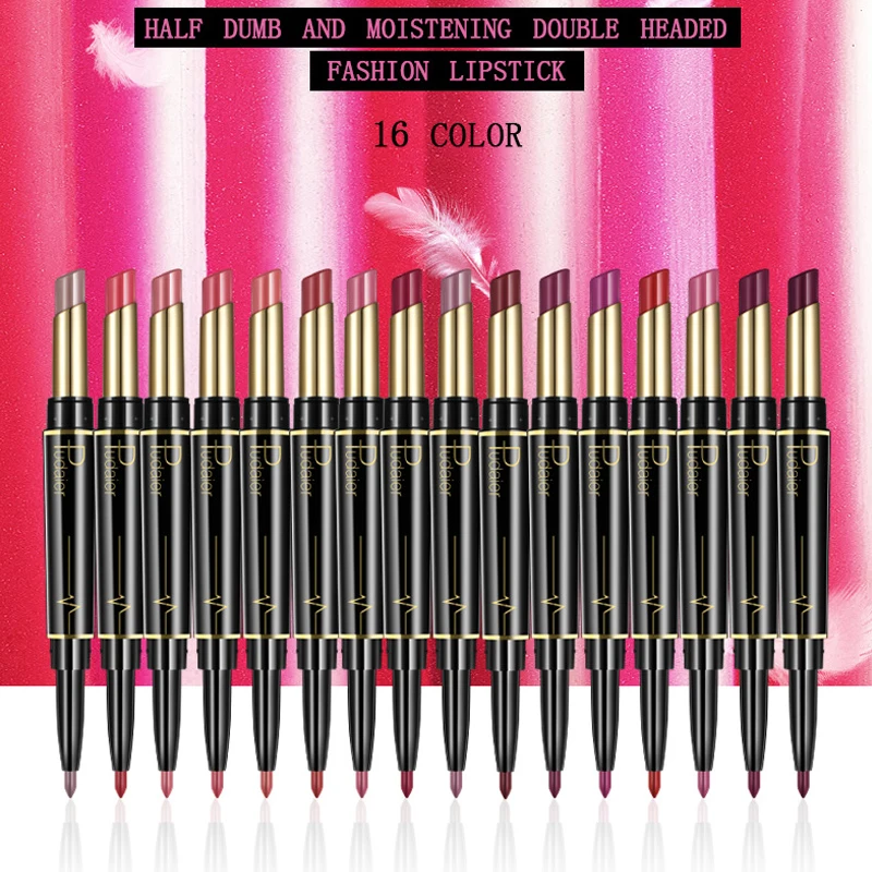 Профессиональная бархатная губная помада 2 в 1 водостойкая матовая для макияжа 16