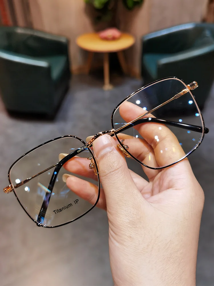 

JIANDAN Small Face Modification Cute Korean Glasses Rose Gold Gorgeous Frame For Men or Women Can Prescription Anti Blue Lens
