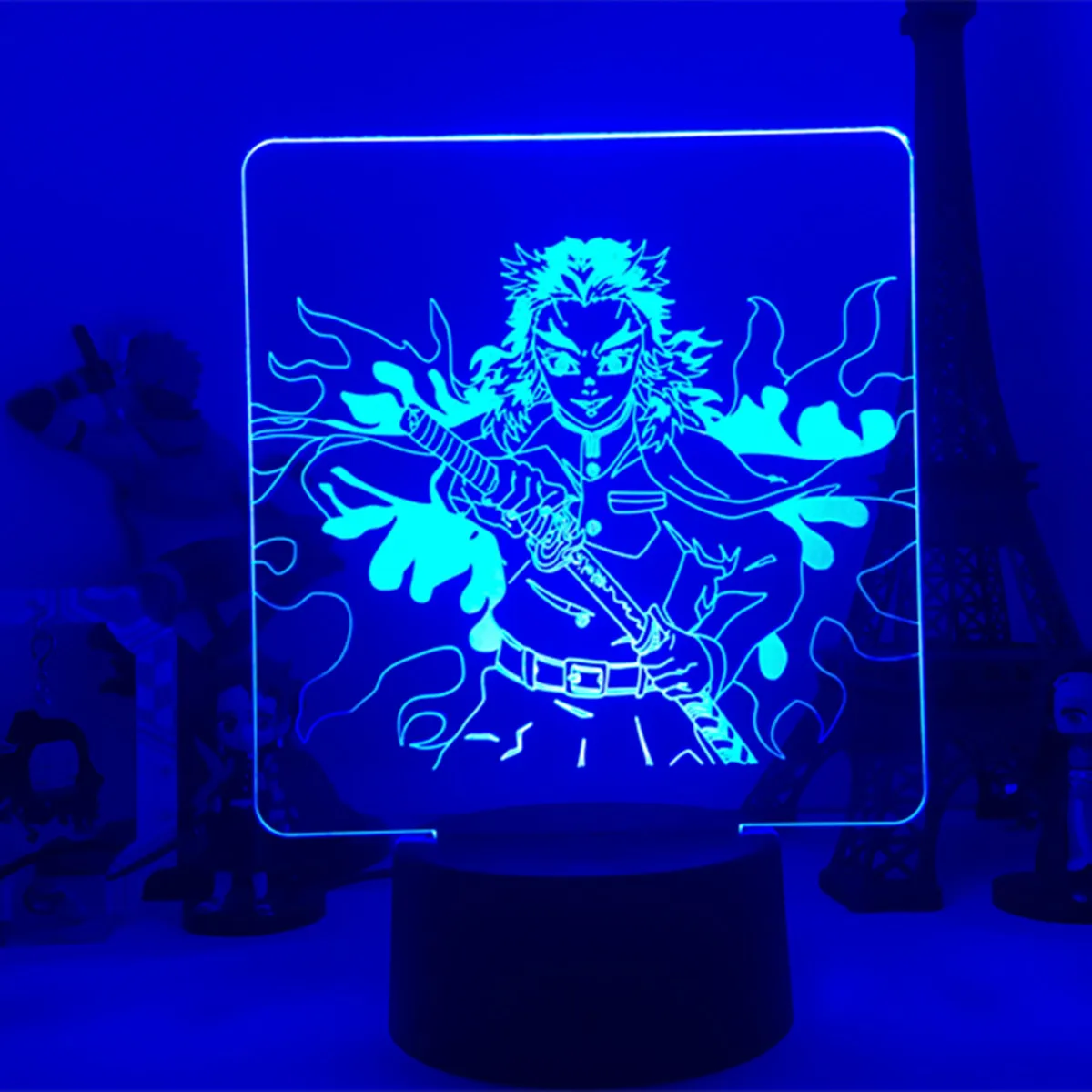 

Demon Slayer Anime LED Night Light Rengoku Kyoujurou Figure Model 3D Lamp Bedroom Decoration DIY Birthday Gift Drop Shipping