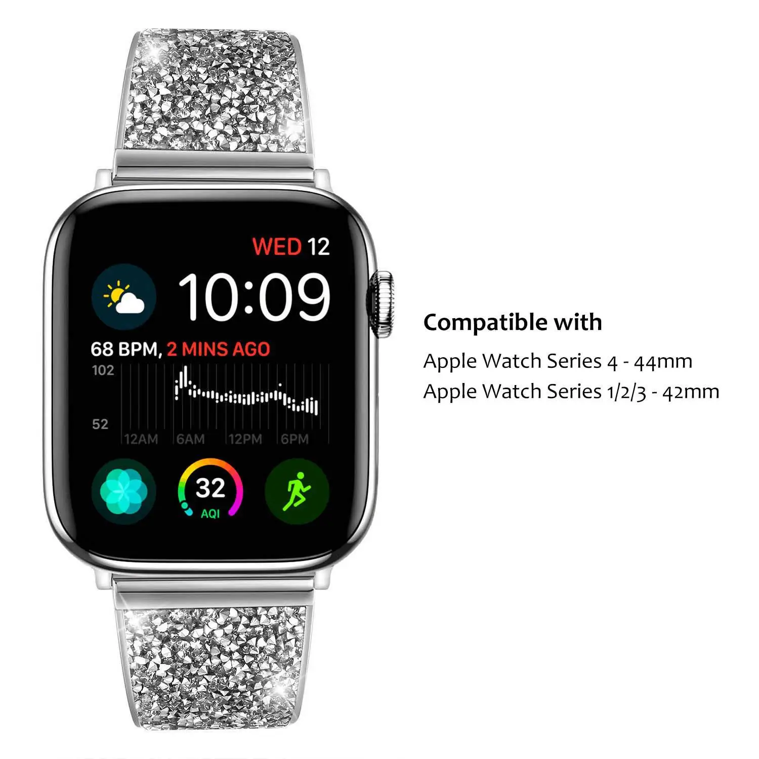Роскошный Бриллиантовый ремешок для Apple Watch, ремешок 40 мм, 38 мм, браслет, ремешок, шикарный чешский камень, женский ремешок для часов iwatch, серия 5, 4
