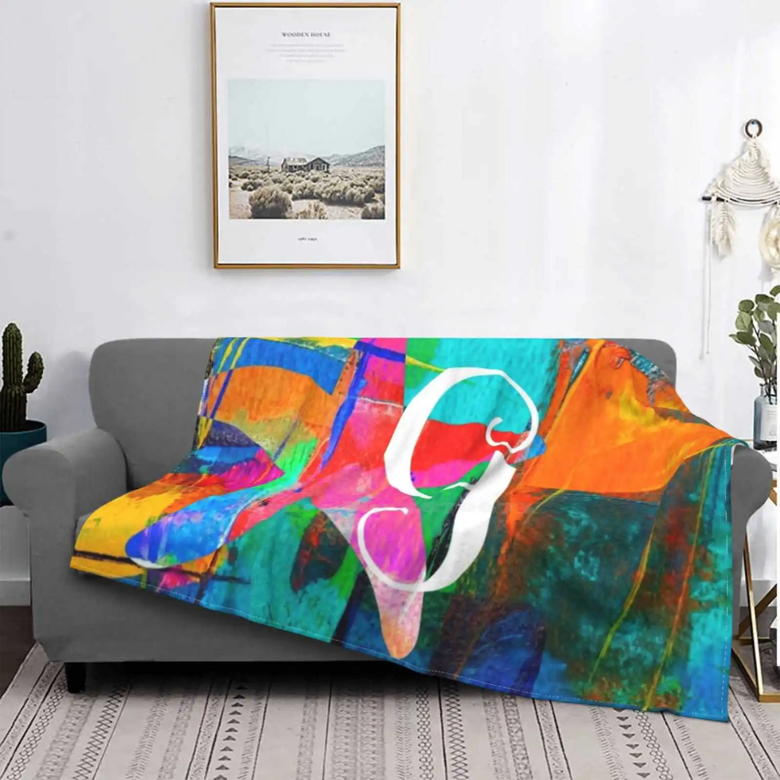 

G Starfish-manta caliente suave para sofá/cama/regalos de amor de viaje, L, letra G, tu nombre, Starfish