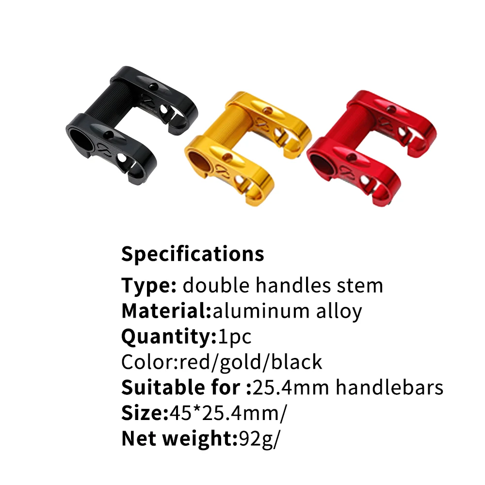

Bicycle Double Handles Stem CNC Cutting Stem Riser Anti-Rust For MTB Mountain Road Handlebar Bike Folding Bike Accessories