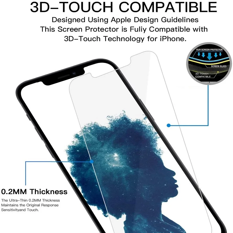 

10PCS 2.5D Tempered Glass for iPhone 12 Pro Max Screen Protector iPhone 12 Mini Anti-Scratch Protective Film 5.4'' 6.1 6.7 Inch