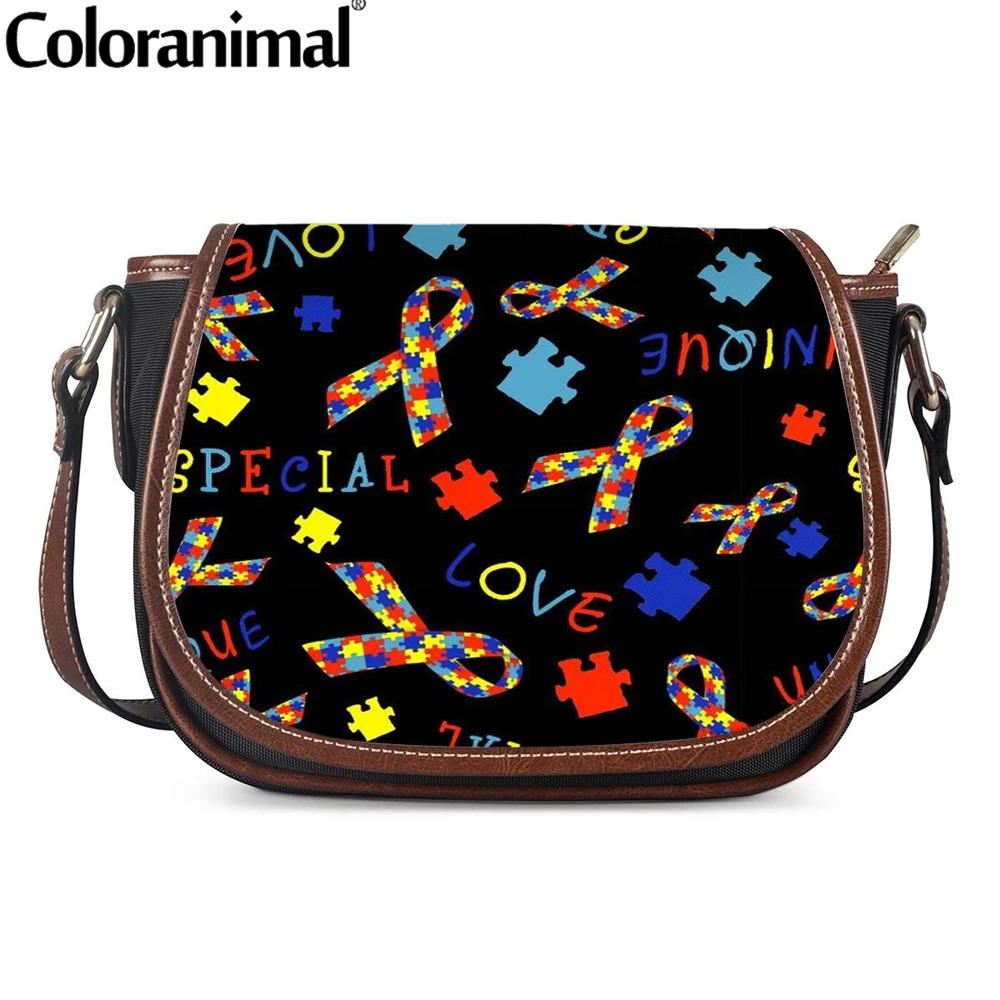 Coloranimal новая седельная сумка аутизма осведомленности печати дамы из