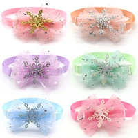 3050 pc puppy dog grooming accessories winter style cute snowflake pet dog bow tie necktie chiffon bowknot dog bowties supplies