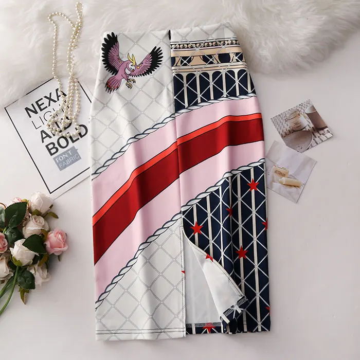 Женские юбки Летняя юбка-карандаш с цветочным принтом повседневные длиной до