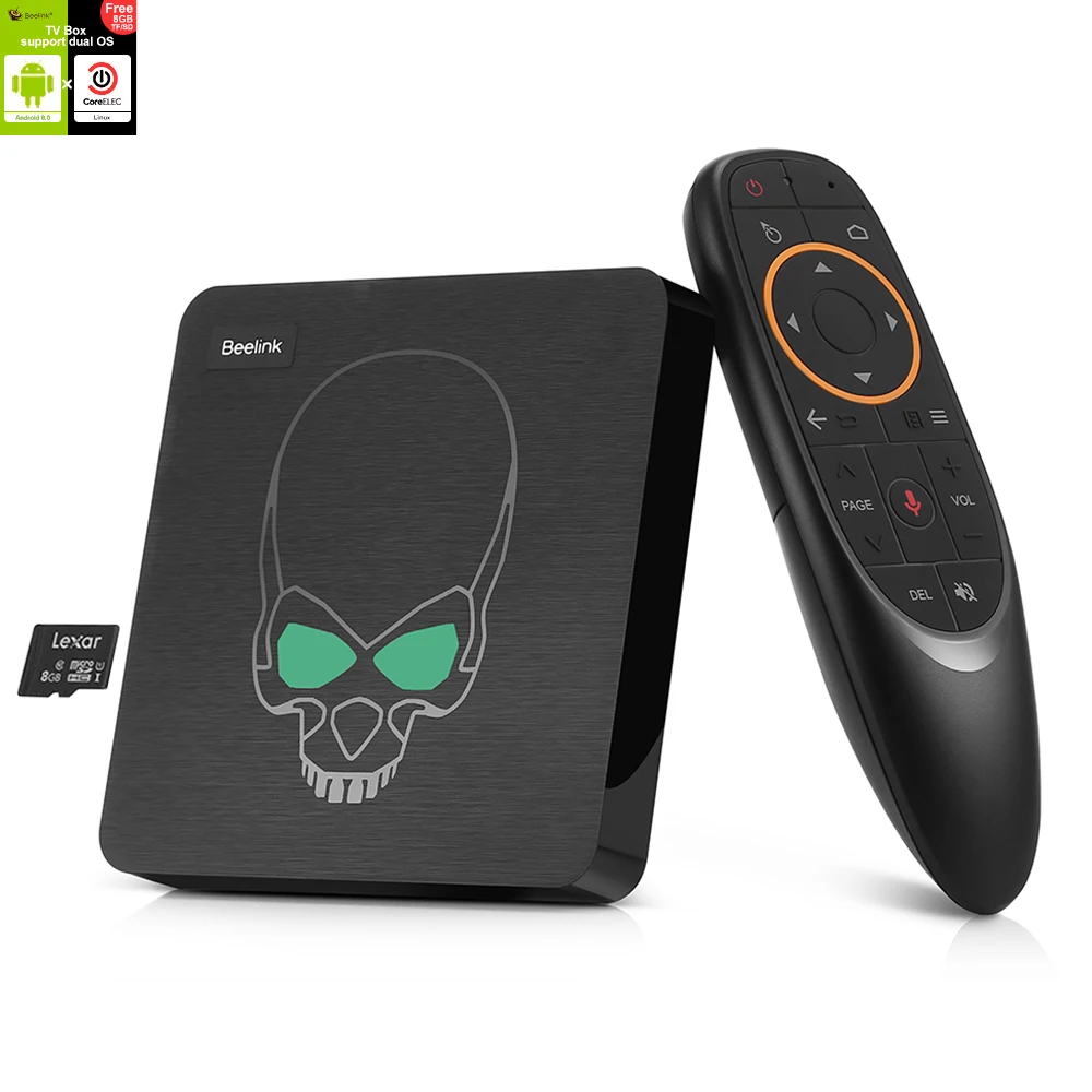 Beelink GT King Android 9 0 и CoreELEC Linux Dual OS 4K tv Box 4 Гб 64 Amlogic S922X 2 ГГц + 5 8 ггц WiFi с голосовым