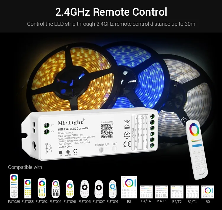 Mi светильник YL5 5 в 1 светодиодный Wi-Fi контроллер для RGB RGBW CCT одноцветный Amazon Alexa