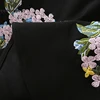 Fashion Women Dress Lapel Long Sleeve Crystal Flower Embroidered Slim Mermaid Party Dress 6