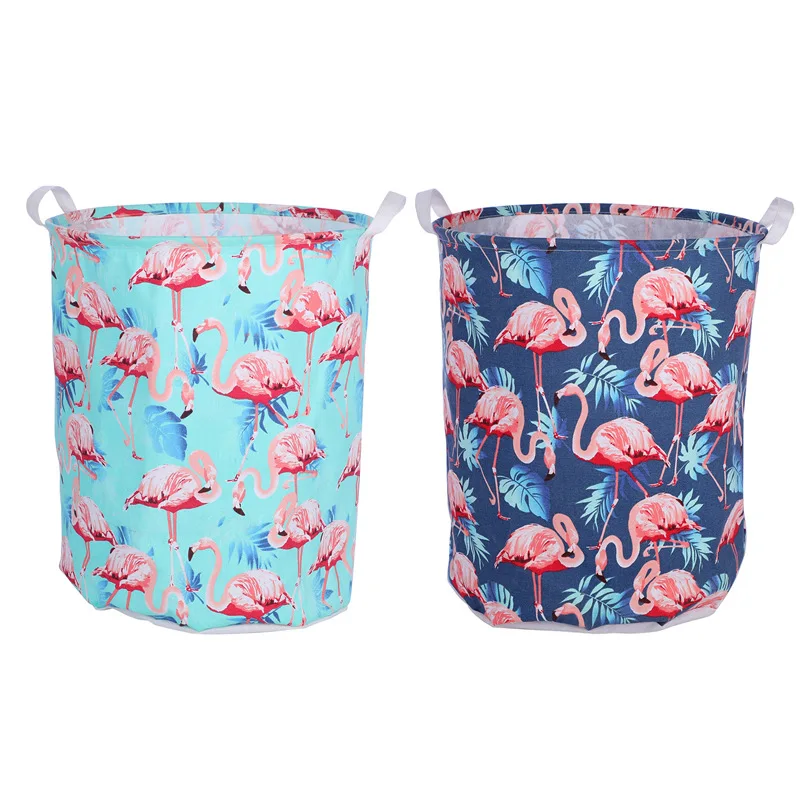 Светильник зеленый большой фламинго хлопок лен грязная одежда ведро