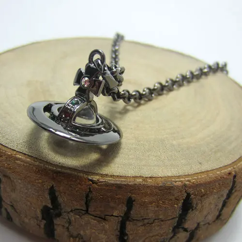 

Ожерелье из титана и черного стекла, в европейском и американском стиле, с трехмерными бусинами, Сатурн