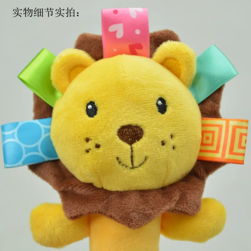 Детские игрушки для новорожденных плюшевые погремушки с изображением животных