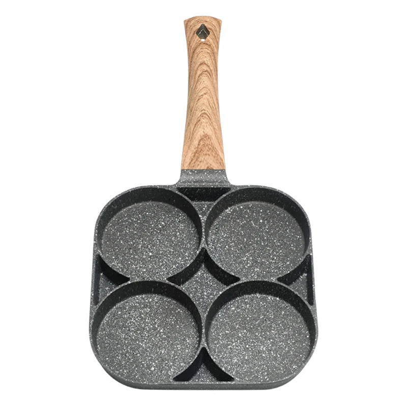 

4 Cup Egg Pan with Non Stick Aluminum Coating Egg Frying Pan Pancake Pan Multi Purpose for Frying Eggs Burgers EJ