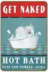 Голые мыло для горячей ванны и полотенца Extta самоид собака для дома, дома, ванной комнаты, горячей ванны металлический винтажный жестяной знак настенное украшение
