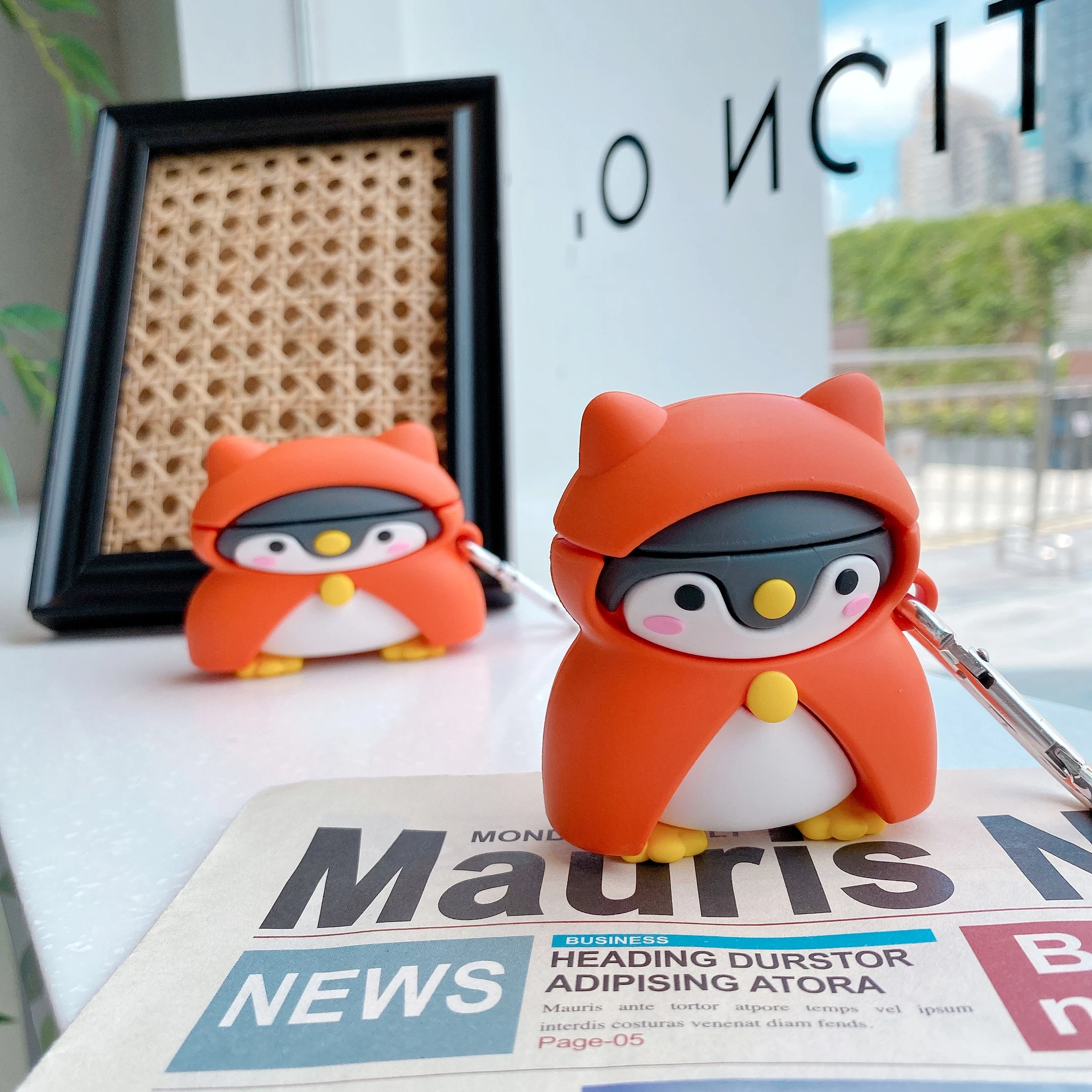 

Earphone Case For Apple AirPods 1 2 3 Pro Charging Soft Silicon Noctilucence Cover Wireless Bluetooth 3D Cute Cartoon Penguin